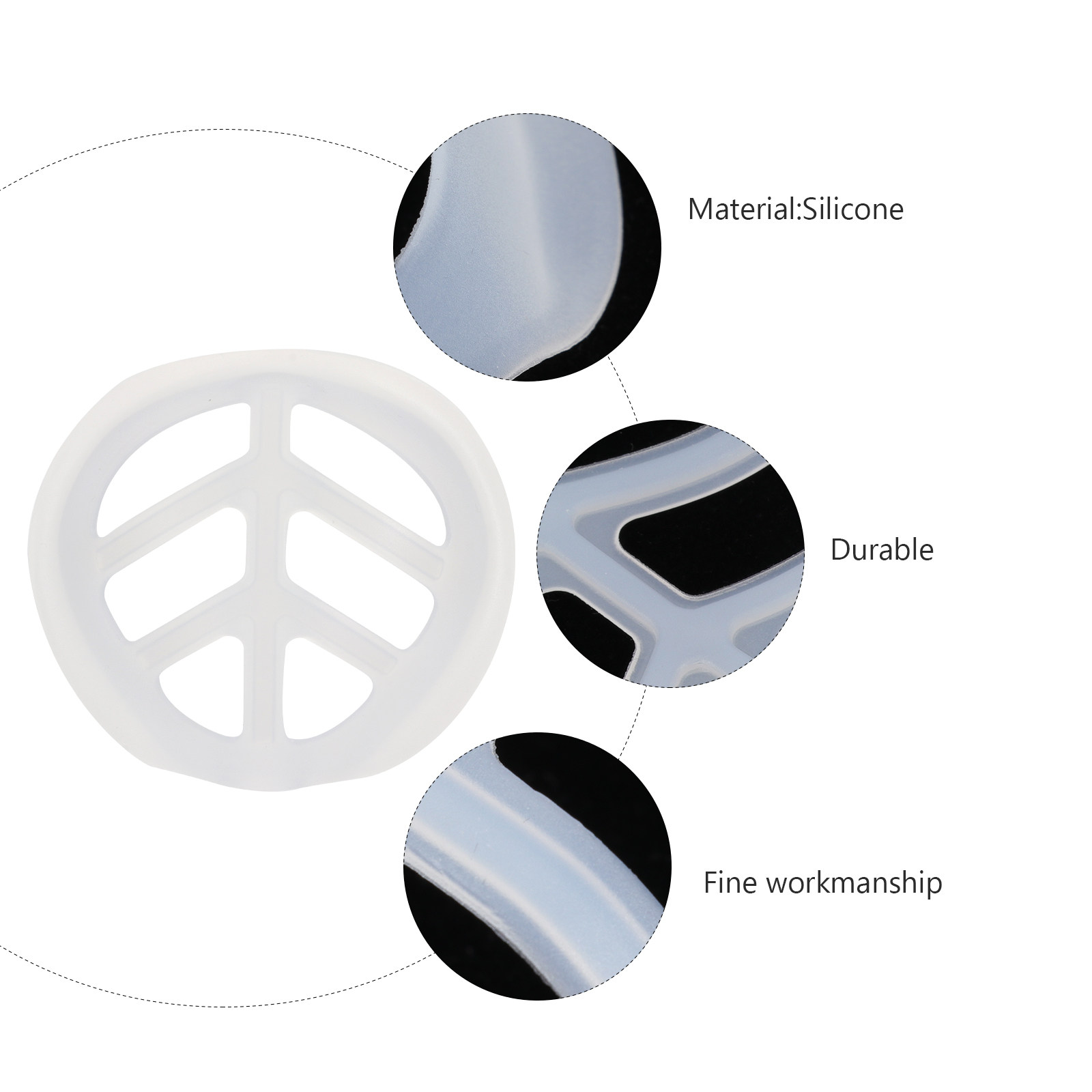 Silicone Mask Bracket - 5 stuks maskerbeugel, siliconen binnenste ondersteuning,