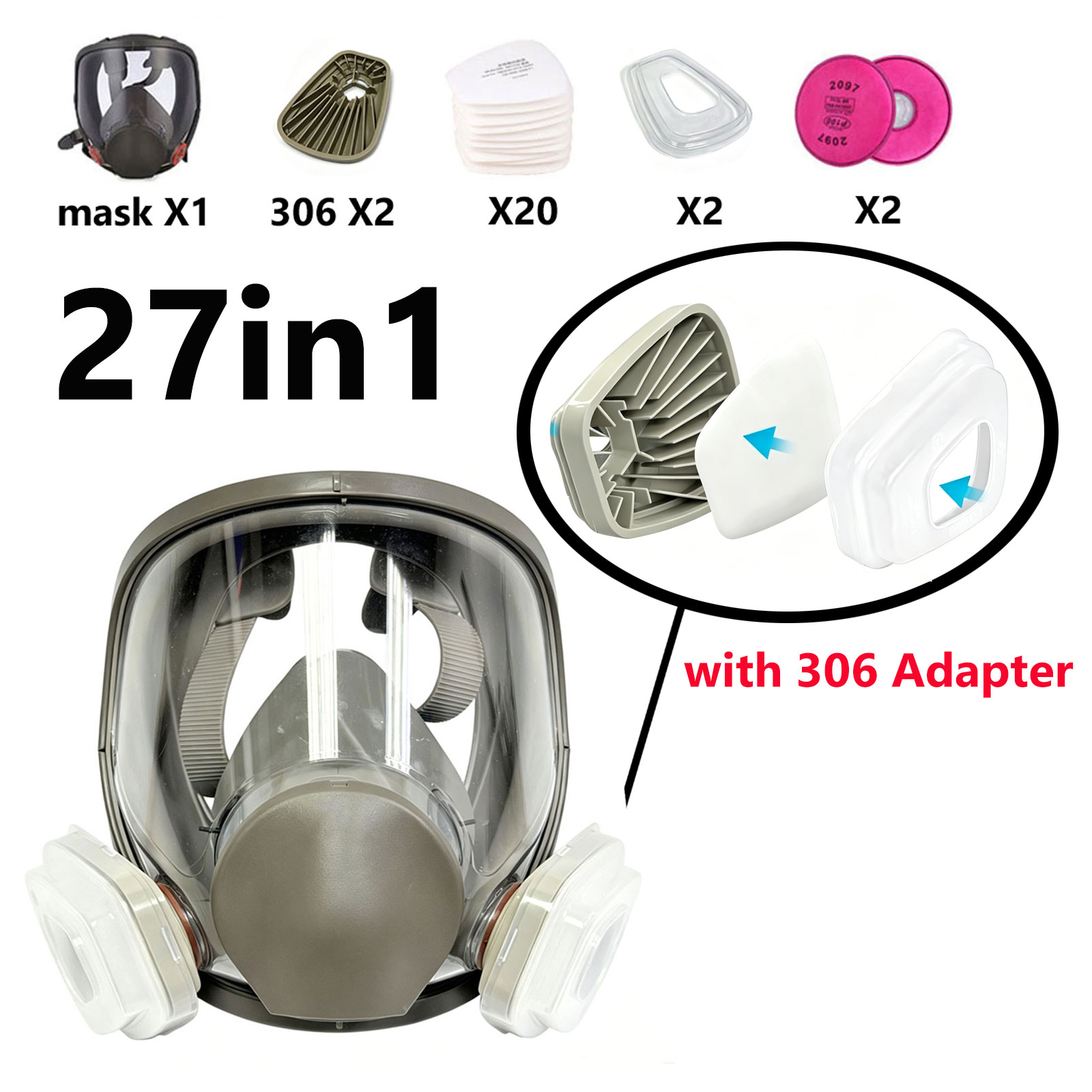 6800 Volledig gezichtsmasker m - Dust Mask Construction recensie en prijs